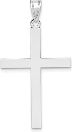 Diamond2Deal 14k White Gold Engravable Cross Charm Pendant