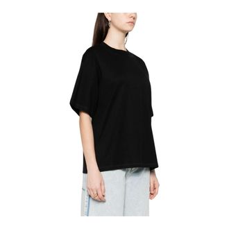 Birgitte Herskind Camiseta de manga corta con cuello redondo y corte relajado - Tops - Mujer - Negro - XS