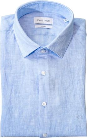 Calvin Klein Shirt K10K106018 0Gy - Heren - Casual Overhemden - Blauw - 2XL - Leer - Overhemden