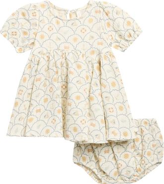 Rylee + Cru Nautical Rose Dress With Bloomers in Ivory at Nordstrom, Size 12-18M