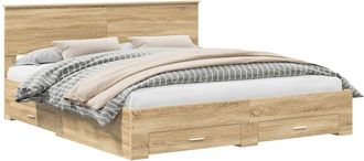 vidaXL Estructura De Cama Con Cabecera Roble Sonoma 200 X 200 Cm Vidaxl