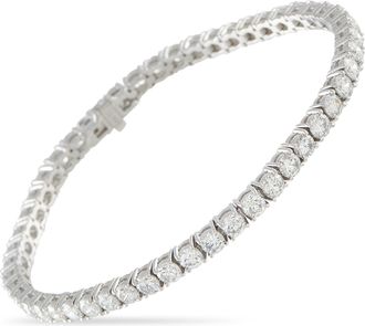 Luxury Bazaar 18K White Gold 8.26ct Diamond Tennis Bracelet MF07-041526