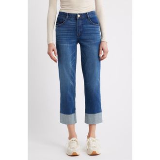 Wit & Wisdom High Waist Cuff Hem Jeans in Blue at Nordstrom, Size 00P