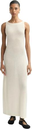 Soft Goat Gebreide Maxi Jurk - Dames - Kleedjes - Wit - L - Kasjmier - Kleedjes