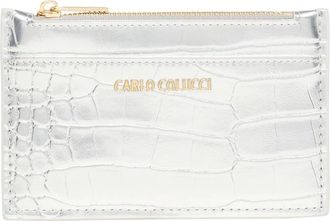 Carlo Colucci Kaarthouder met Krokodillenprint - unisex - Portefeuilles - Grijs - ONE Size - Accessoires