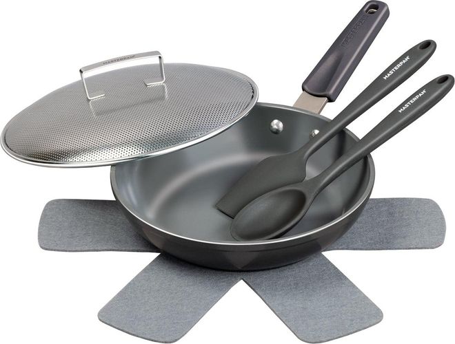 Masterpan Stovetop Oven Fry Pan & Skillet With Heat-In Steam-Out Lid ...
