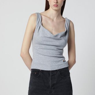 Vivienne Westwood Grey Anna top with Orb logo