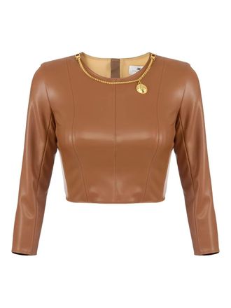 Elisabetta Franchi Top girocollo - Marrone