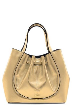 Behno Mini Katrina Metallic Leather Crossbody Tote in Gold at Nordstrom