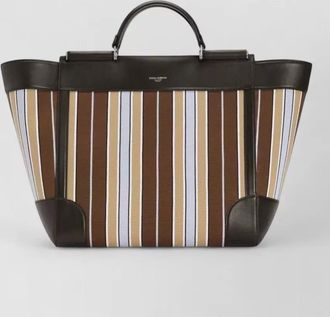 Dolce & Gabbana sicily jacquard tote bag striped leather handle