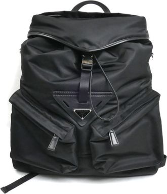 Prada Black Nylon Leather Backpack (Pre-Owned)