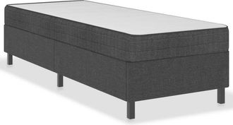 vidaXL Cama Box Spring Tela Gris Oscuro 100x200 Cm Vidaxl