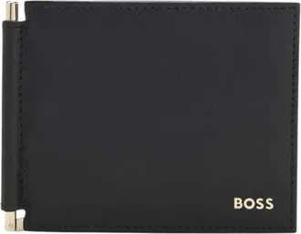 HUGO BOSS GB 6cc kaarthouder - Heren - Accessoires - Zwart - Maat: ONE Size Leer