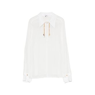 Elisabetta Franchi Logo-plaque Chain-detail Blouse