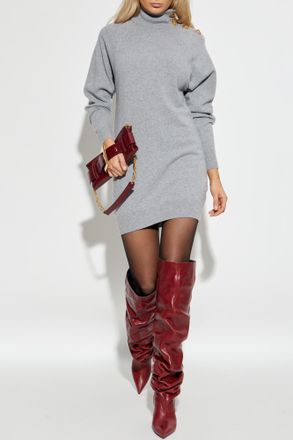 Balmain Dress With A Stand-up Collar, Womens, Grey