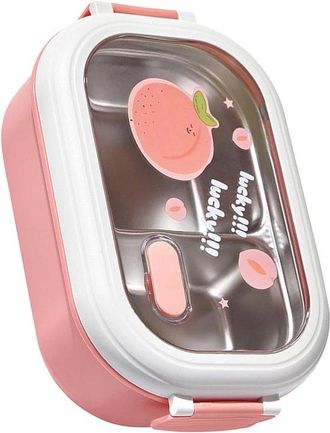 OEM Fiambrera - Caja Bento - Fiambrera De Acero Inoxidable - Compartimentos - Para Adultos Y Ni&ntilde;os - Fiambrera Para Ensalada - Rosa