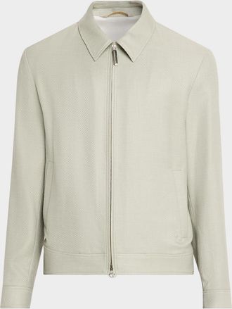Stefano Ricci Men & apos;s Textured Cashmere-Blend Zip Jacket