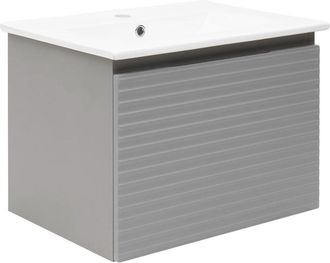 Puma Naturel - Mueble De Ba&ntilde;o Con Lavabo Savona 58x43x44,8 Cm, Gris Mate (savona60gm)
