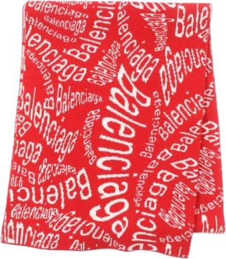 Balenciaga Pre-owned Scarves, female, Red, Size: ONE SIZE Pre-owned Wool Scarf