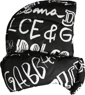 Dolce & Gabbana Mens Black Logo Print Whole Head Wrap Capello Hat Polyester