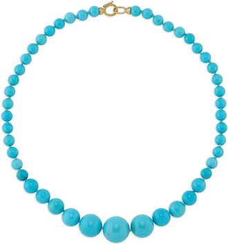 Irene Neuwirth 18K yellow gold turquoise necklace - women - 18kt Yellow Gold/Kingman Turquoise - One Size - Blue
