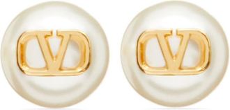 Valentino Garavani Golden VLogo Signature Pearl earrings