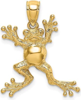 Diamond2Deal 10k Yellow Gold 2-D Frog Pot Belly Charm