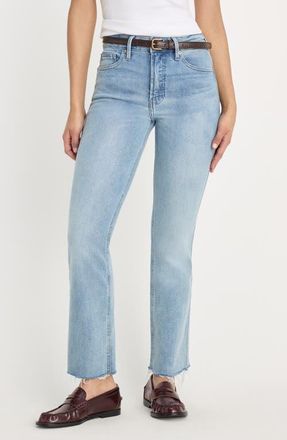 Good American Good Kick Flare Raw Hem High Waist Jeans in Indigo1215 at Nordstrom, Size 00