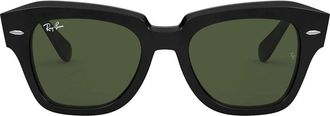Ray-Ban Sunglasses Rb2186 901/31 State Street Black/Green G 15 Unisex