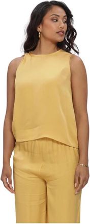 Selected Dames, Tops, Geel, Maat: M Leer