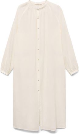 Mango Long Sleeve Cotton Nightgown in Ivory White at Nordstrom, Size Medium