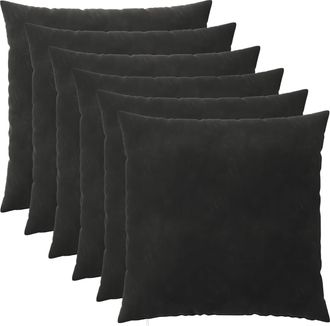 vidaXL Funda De Almohada 6 Pcs Heerlen Negro 55 X 55 Cm Terciopelo Vidaxl