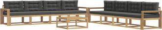 vidaXL Conjunto De Sof&aacute;s De Exterior 9 Uds. Blanco Y Antracita Vidaxl
