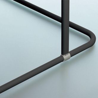 Spirella Spirella - Barra Para Cortina De Ducha Modular De Esquina Para Fijar En Aluminio Magic Universal Negro Mate