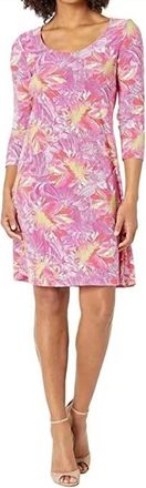 Pappagallo Erin Printed Mini Dress In Pink Palms