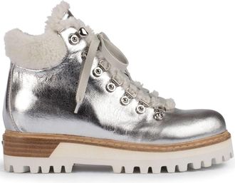 Le Silla St. Moritz combat boots - women - Leather - 39 - Silver