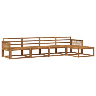 vidaXL Conjunto De Sof&aacute;s De Exterior 5 Pcs Natural Vidaxl