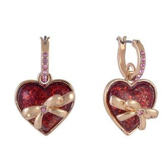 Hallmark Gold Tone Huggie Hoop Earrings with Red Glitter Heart Drop at Nordstrom