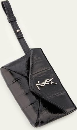Saint Laurent Mens Cassandre YSL Micro Envelope in Leather