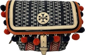 Tory Burch Tory Burch Pre-owned Womens Scout Pom-Pom Crossbody Bag in Multicolor Canvas - Multicolour - One Size