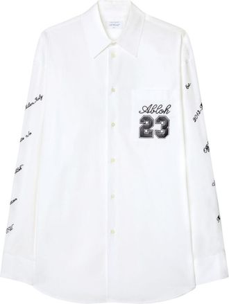 Off-white White Logo cotton overshirt