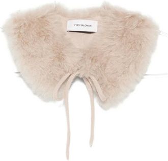 Yves Salomon Accessoires, Dames, Roze, ONE Size, Roze Bont Voorstrik Sjaal