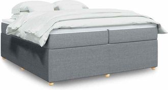 vidaXL Vidaxl - Cama Box Spring Con Colch&oacute;n Tela Gris Claro 200x200 Cm