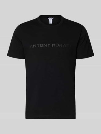 Antony Morato T-Shirt mit Label-Print in Black, Gr&ouml;&szlig;e XXL