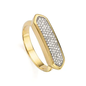 Monica Vinader Baja Diamond Ring, Gold Vermeil on Silver