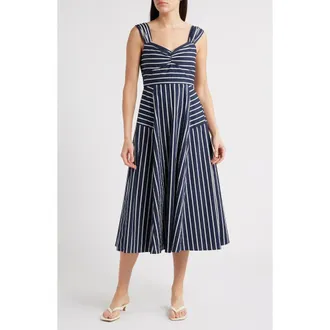 ZOE AND CLAIRE Mixed Stripe Sleeveless Sundress in Navy at Nordstrom Rack, Size X-Small