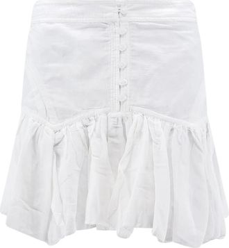 Isabel Marant Ruffle Mini Rok - Dames - Korte rokken - Wit - M - Katoen - Rokken