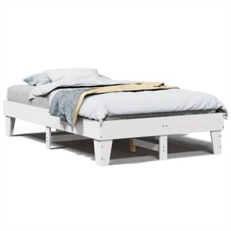 Berkfield Home Bed Frame without Mattress White 135x190 cm Double Solid Wood Pine