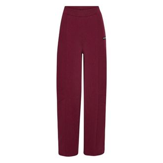 Rotate ROTATE Birger Christensen, Straight Trousers, female, Brown, Size: M Bordeaux Cotton Trousers Aw25