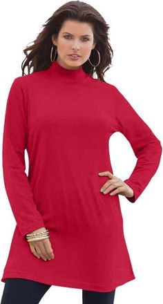 Roaman's Ultimate Mockneck Tunic in Classic Red at Nordstrom, Size Small